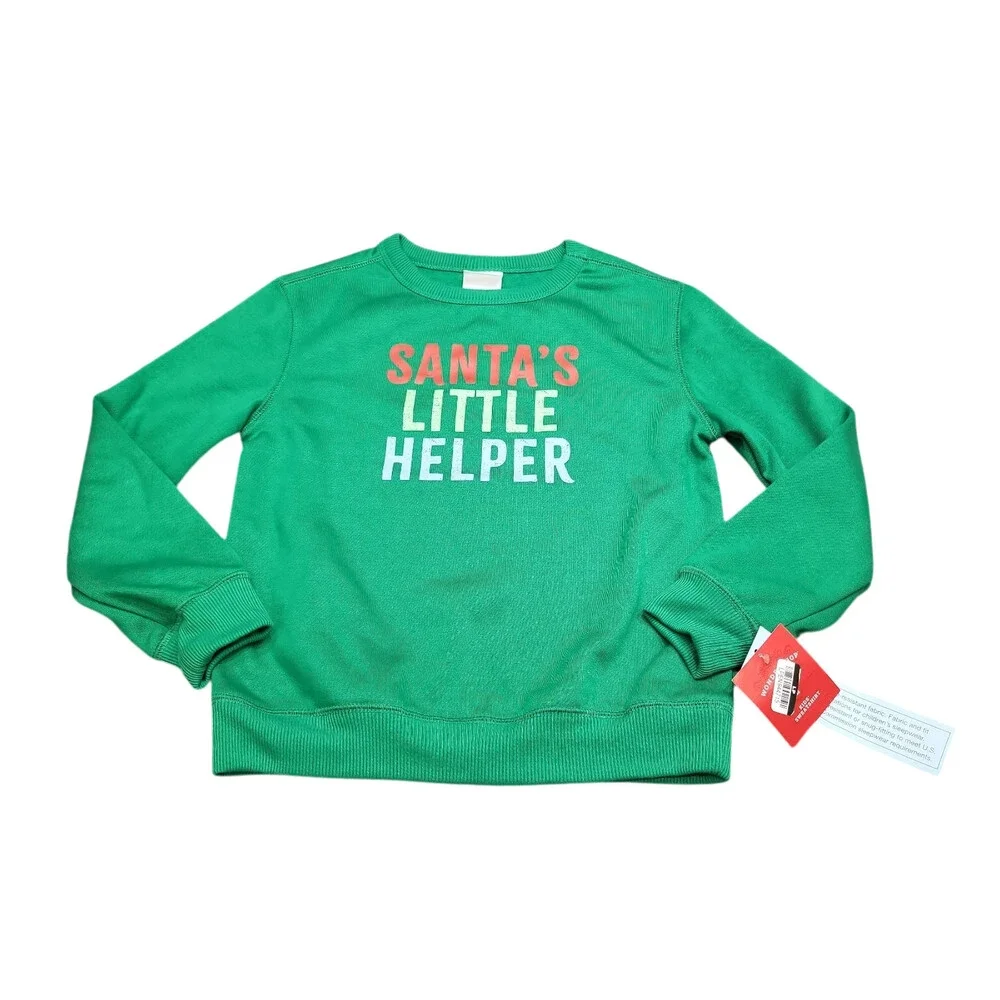 Wondershop Boys Girls Christmas Holidays Pajama Sweatshirt Green Size Medium 8